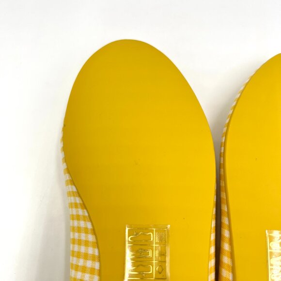 JCrew J.Crew Womens Size 8.5 Yellow White Gingham Ballet Flats Shoes - Picture 8 of 11